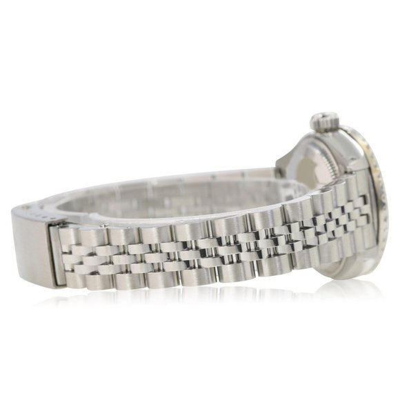 ROLEX DATEJUST BLUE ROMAN DIAL DIAMOND OYSTER STAINLESS STEEL WATCH 26 MM 69174 - Picture 5 of 6